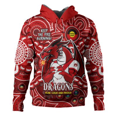 St. George Illawarra Dragons Hoodie Custom Naidoc Week 2024 Aboriginal Pattern And Torres Strait Islander Inspired