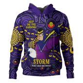 Melbourne Storm Hoodie Custom Naidoc Week 2024 Aboriginal Pattern And Torres Strait Islander Inspired