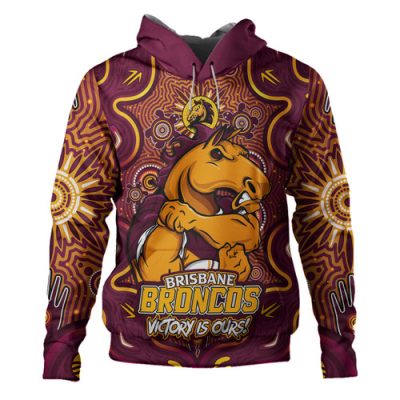 Brisbane Broncos Hoodie Aboriginal Pattern Inspired Victory Is Ours