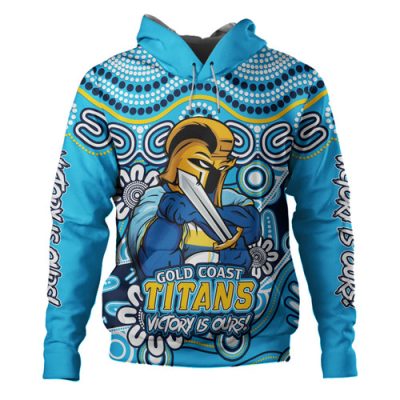 Gold Coast Titans Hoodie Aboriginal Inspired Tough Fan Rugby For Life