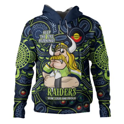 Canberra Raiders Hoodie Custom Naidoc Week 2024 Aboriginal Pattern And Torres Strait Islander Inspired