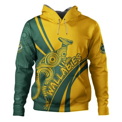 Australia Hoodie Wallabies Squad Aboriginal Pattern Inspired