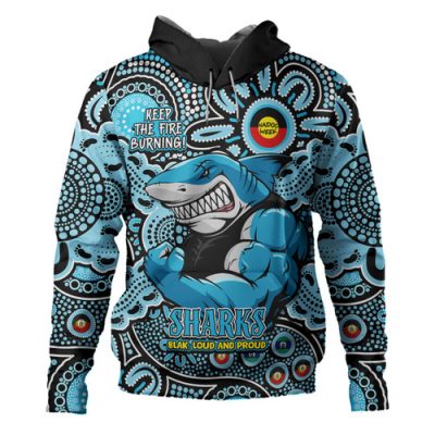 Cronulla-Sutherland Sharks Hoodie Custom Naidoc Week 2024 Aboriginal Pattern And Torres Strait Islander Inspired