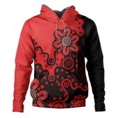 Australia Hoodie Aboriginal Style Of Background Red (Turquoise,Purple)