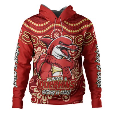 Redcliffe Dolphins Hoodie Aboriginal Inspired Tough Fan Rugby For Life