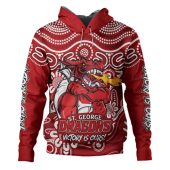 St. George Illawarra Dragons Hoodie Aboriginal Inspired Tough Fan Rugby For Life Ver 2.0