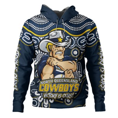 North Queensland Cowboys Hoodie Aboriginal Inspired Tough Fan Rugby For Life