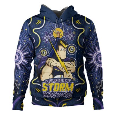Melbourne Storm Hoodie Aboriginal Pattern Inspired Victory Is Ours