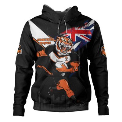 Wests Tigers Hoodie Custom For Die Hard Fan Australia Flag Scratch Style