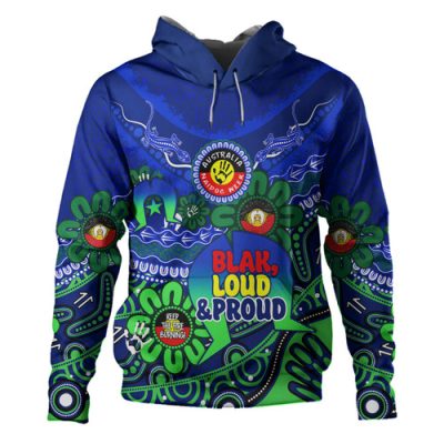 Australia Hoodie Naidoc Week Torres Strait Symbol With Aboriginal Pattern Inspired Black