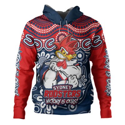 Sydney Roosters Hoodie Aboriginal Inspired Tough Fan Rugby For Life