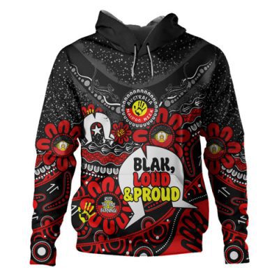Australia Hoodie Naidoc Week Torres Strait Symbol With Aboriginal Pattern Inspired Black