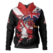 St. George Illawarra Dragons Hoodie Custom For Die Hard Fan Australia Flag Scratch Style