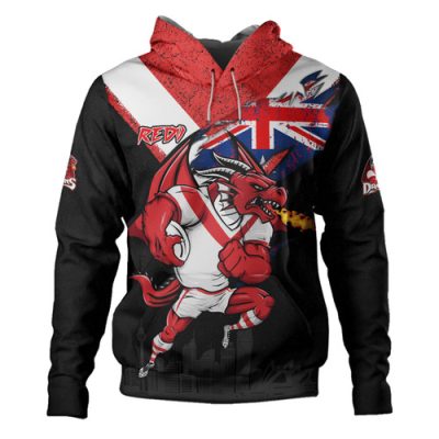 St. George Illawarra Dragons Hoodie Custom For Die Hard Fan Australia Flag Scratch Style