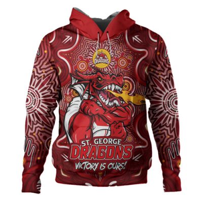 St. George Illawarra Dragons Hoodie Aboriginal Pattern Inspired Victory Is Ours