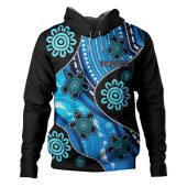 Australia Hoodie Aboriginal Inspired Dreamtime River And Turtles Dot Art Painting