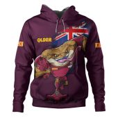 Queensland Maroons Hoodie Custom For Die Hard Fan Australia Flag Scratch Style
