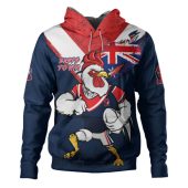 Sydney Roosters Hoodie Custom For Die Hard Fan Australia Flag Scratch Style