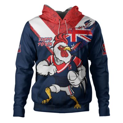 Sydney Roosters Hoodie Custom For Die Hard Fan Australia Flag Scratch Style