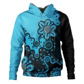Australia Hoodie Aboriginal Style Of Background Blue (Grey,Orange)