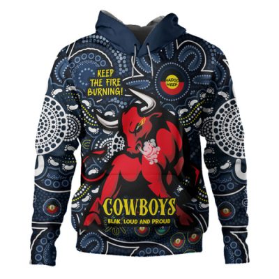 North Queensland Cowboys Hoodie Custom Naidoc Week 2024 Aboriginal Pattern And Torres Strait Islander Inspired
