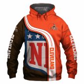 NFL Cleveland Browns Orange Pullover Hoodie V4