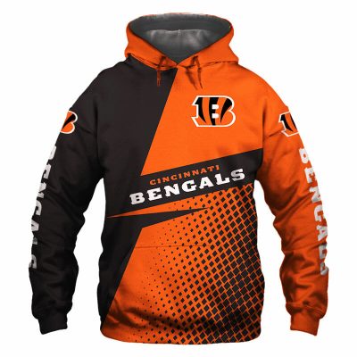 NFL Cincinnati Bengals Orange Black Pullover Hoodie V2