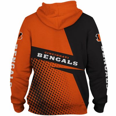 NFL Cincinnati Bengals Orange Black Pullover Hoodie V2