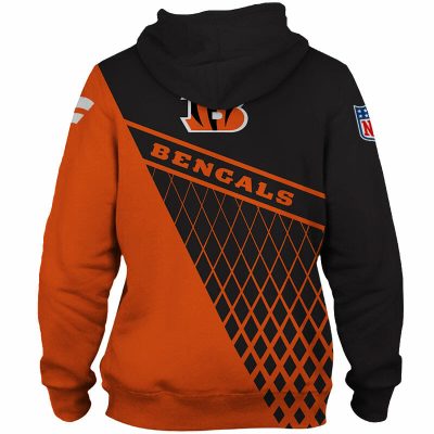 NFL Cincinnati Bengals Orange Black Pullover Hoodie V6