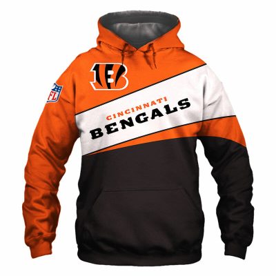 NFL Cincinnati Bengals Orange Black Pullover Hoodie V4