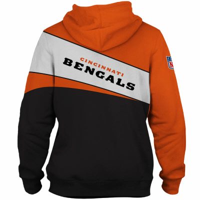NFL Cincinnati Bengals Orange Black Pullover Hoodie V4