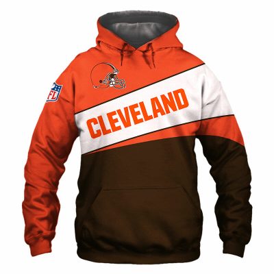 NFL Cleveland Browns Orange White Pullover Hoodie