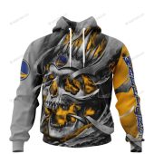 NBA Golden State Warriors Custom Name Number Skull Pullover Hoodie