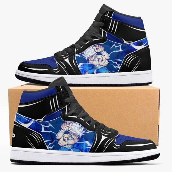 HUNTER X HUNTER Killua Zoldyck Blue Black Air Jordan 1 High Sneakers HUNTER X HUNTER Killua Zoldyck Blue Black Air Jordan 1 High Sneakers