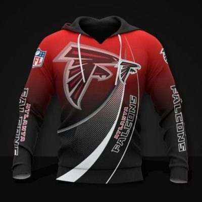 NFL Atlanta Falcons Red Black Pullover Hoodie V5