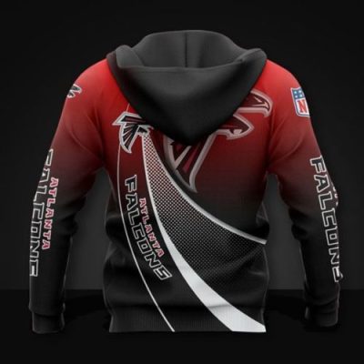 NFL Atlanta Falcons Red Black Pullover Hoodie V5