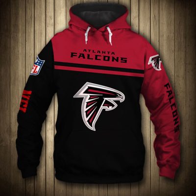NFL Atlanta Falcons Black Red Skull Pullover Hoodie V3 NFL Atlanta Falcons Black Red Skull Pullover Hoodie V3