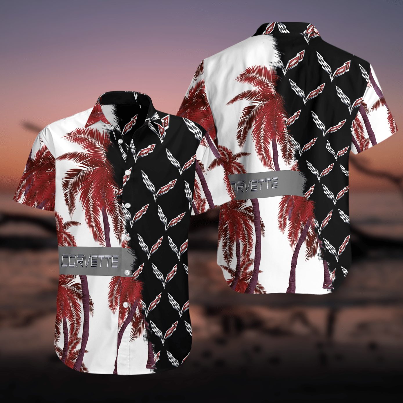 Chevrolet Corvette Tropical Hawaiian Shirt Chevrolet Corvette Tropical Hawaiian Shirt
