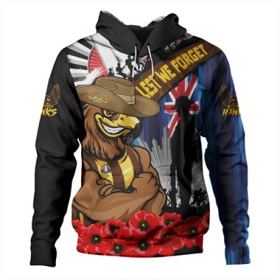 Hawthorn Hoodie Anzac Day Honor United In Spirit
