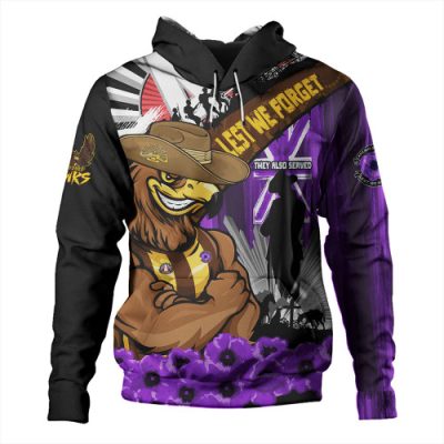 Hawthorn Hoodie ANZAC Day Honor Purple Valor And Spirit