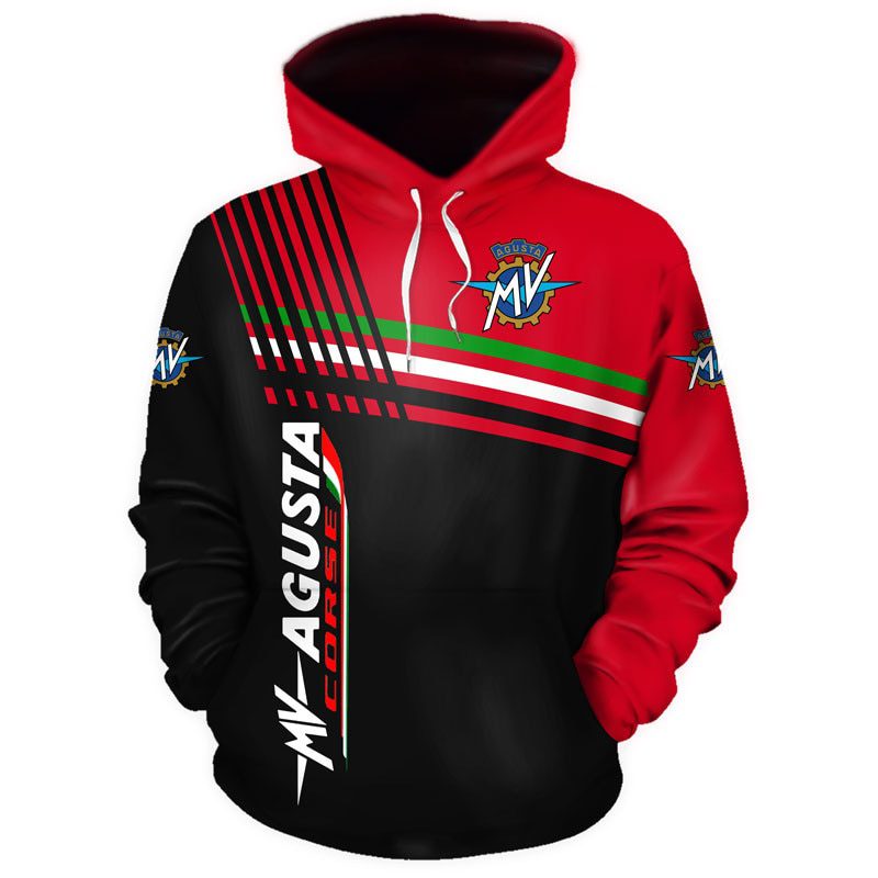 MV Agusta Red Black Pullover Hoodie MV Agusta Red Black Pullover Hoodie
