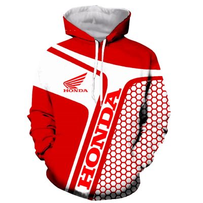 Honda Motorcycles Red White Pullover Hoodie