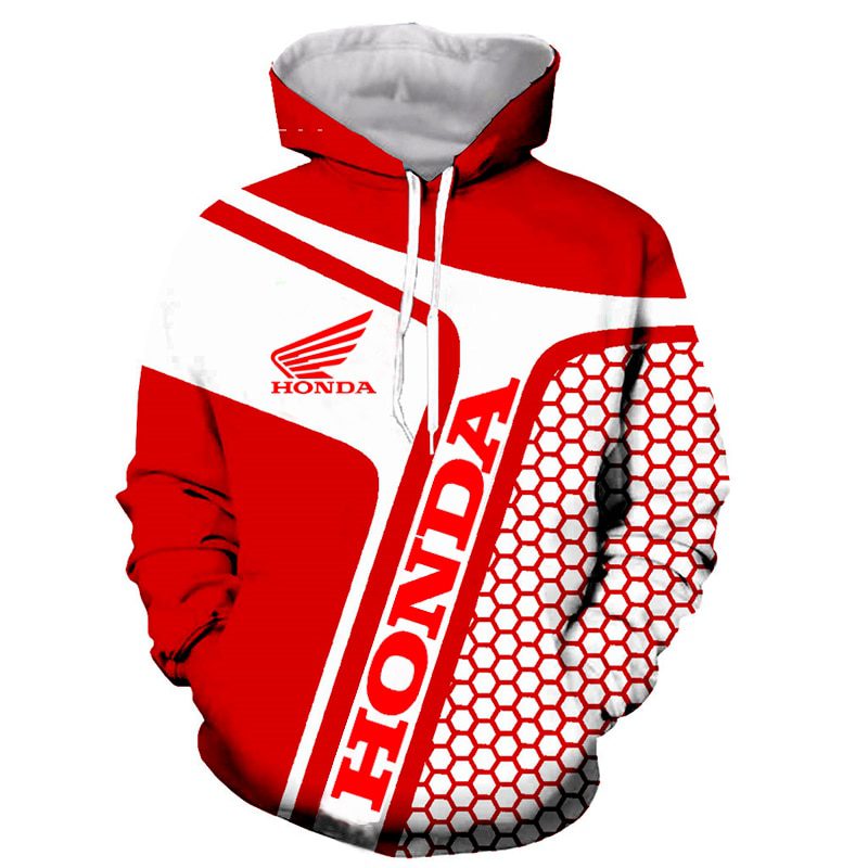 Honda Motorcycles Red White Pullover Hoodie Honda Motorcycles Red White Pullover Hoodie