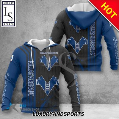 Hellas Verona FC Blue Black Pullover Hoodie