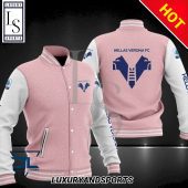 Hellas Verona FC Pink White Baseball Jacket