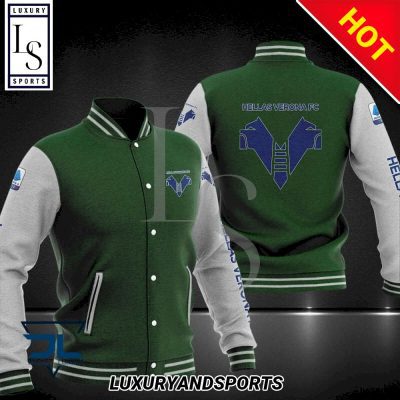 Hellas Verona FC Dark Green White Baseball Jacket