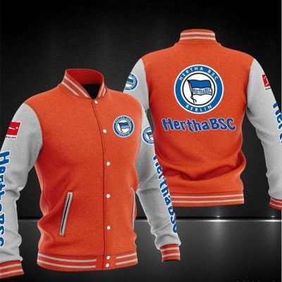 Hertha BSC Orange White Baseball Jacket