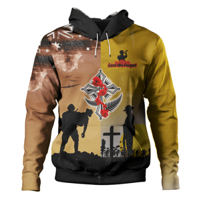 Australia Anzac Day Custom Hoodie - Remembrance Day Lest We Forget Special Black Hoodie