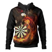 Australia Eagles Dart Custom Hoodie - Eagles Dartboard Flaming Arrow Hoodie