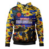 Parramatta Eels Anzac Custom Hoodie - Parramatta Eels Jersey Poppies Anzac Hoodie